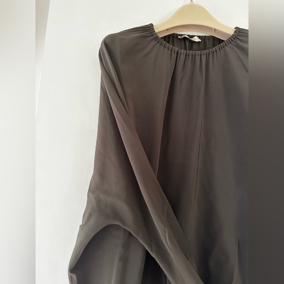 The Row Rain Top in forest green silk size Small - Picture 4 of 4